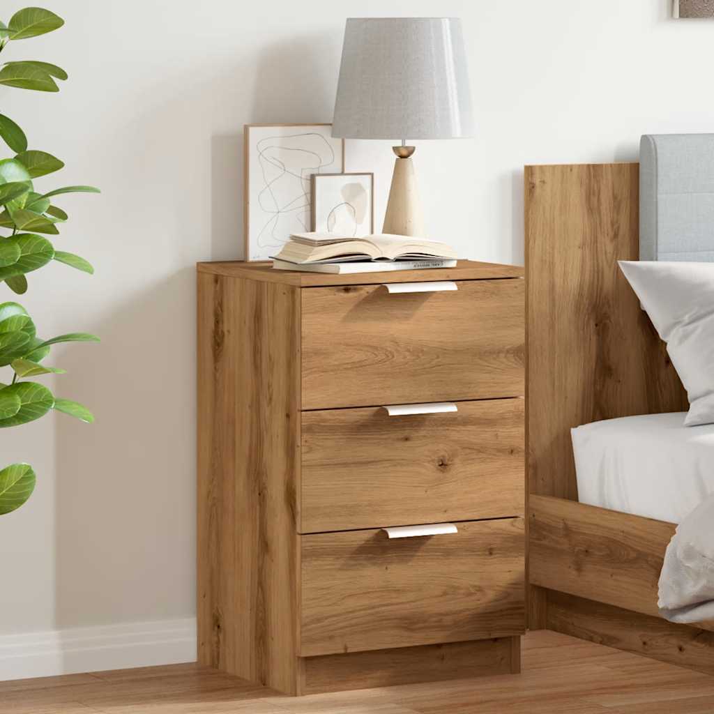 Comodino Rovere Artigianale 40x36x65 cm in Legno Multistrato