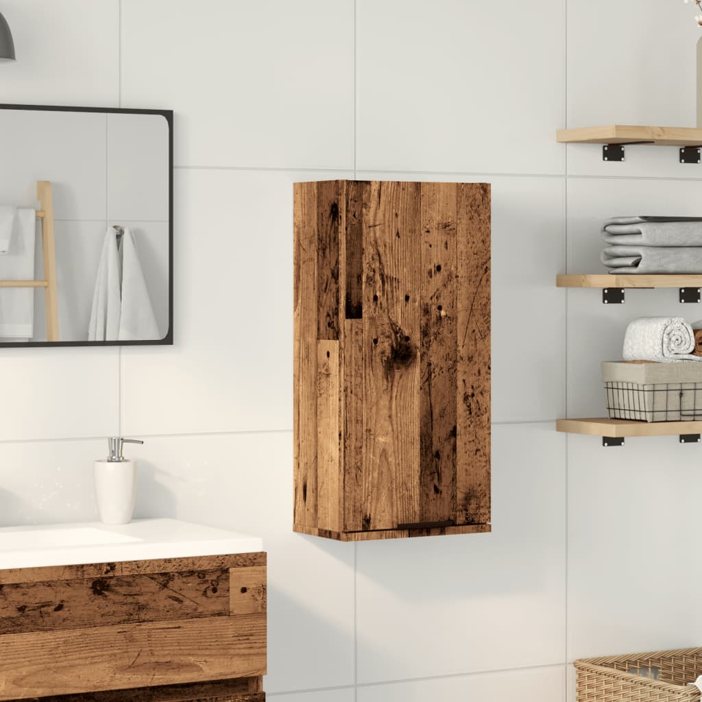 Mobile da Bagno a Parete Rovere Artigianale 32x20x67 cm