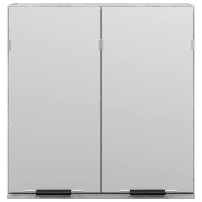 Mobile Bagno con Specchio Grigio Cemento 64x20x66,5 Multistrato