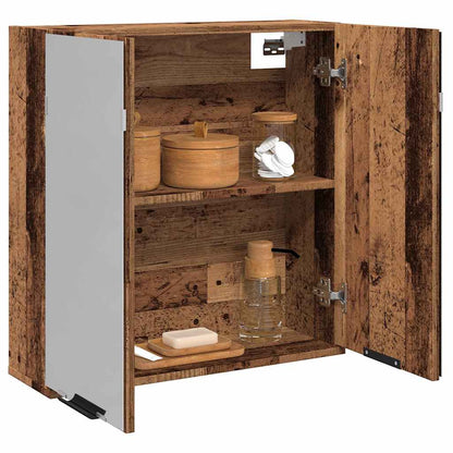 Mobile Bagno con Specchio Legno Antico Legno Multistrato