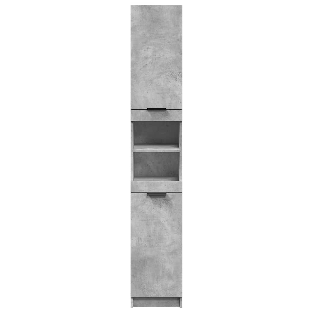 Mobile da Bagno Grigio Cemento 32x34x188,5 cm Legno Multistrato