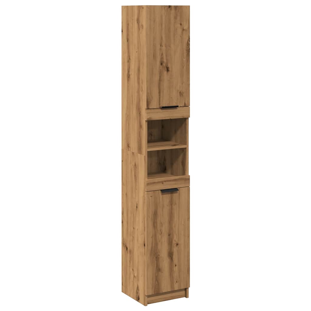 Armadietto da Bagno Rovere Artigianale 32x34x188,5cm Truciolato