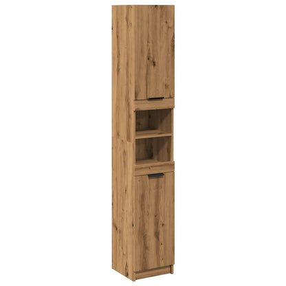 Armadietto da Bagno Rovere Artigianale 32x34x188,5cm Truciolato