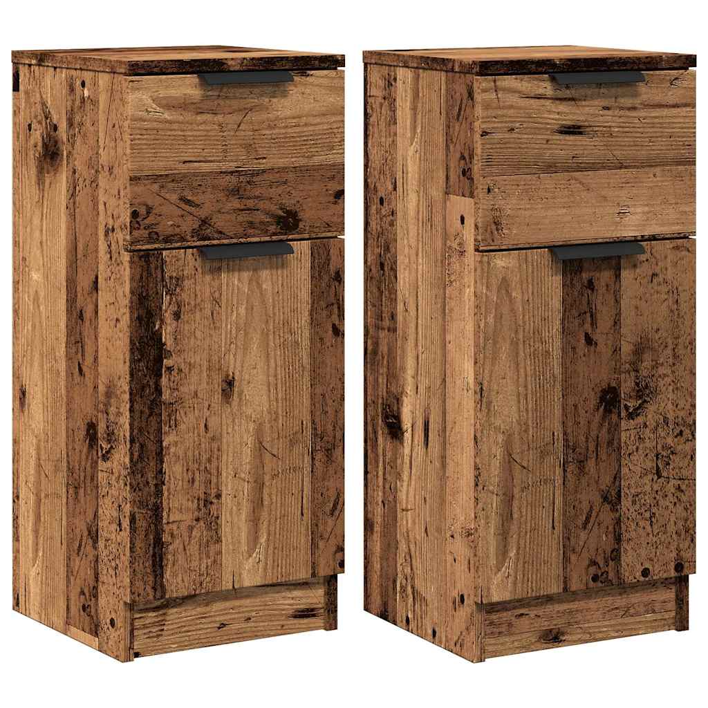 Credenze 2 pz Legno Antico 30x30x70 cm in Legno Multistrato
