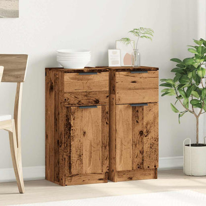 Credenze 2 pz Legno Antico 30x30x70 cm in Legno Multistrato