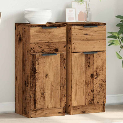 Credenze 2 pz Legno Antico 30x30x70 cm in Legno Multistrato