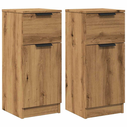 Credenze 2 pz Rovere Artigianale 30x30x70 cm Legno Multistrato