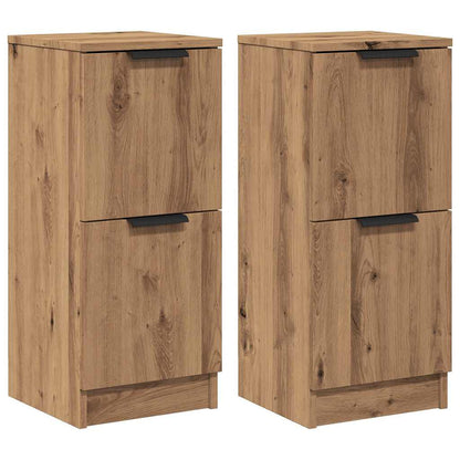 Credenze 2 pz Rovere Artigianale 30x30x70 cm Legno Multistrato