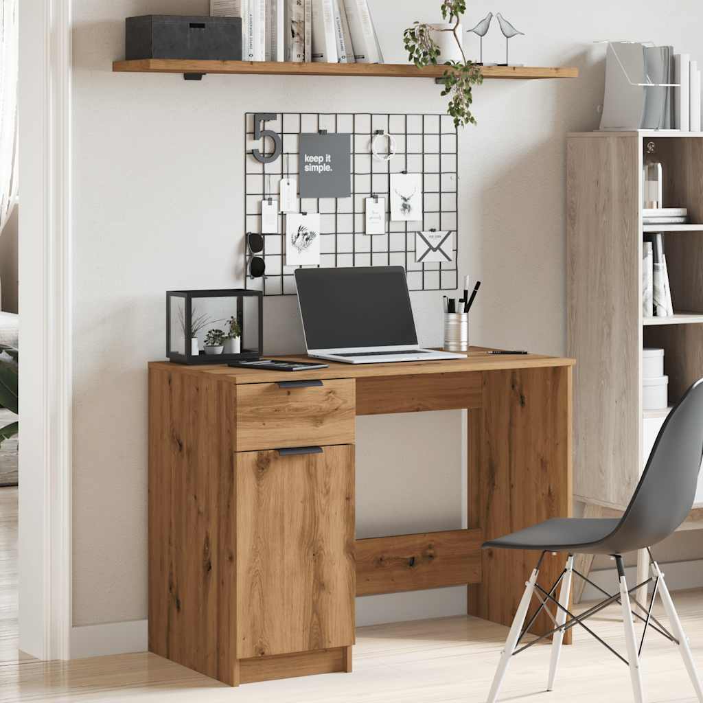 Scrivania Rovere Artigianale 100x50x75 cm in Legno Multistrato