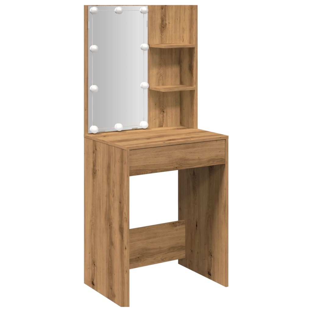 Toeletta con LED Rovere Artigianale 60x40x140 cm