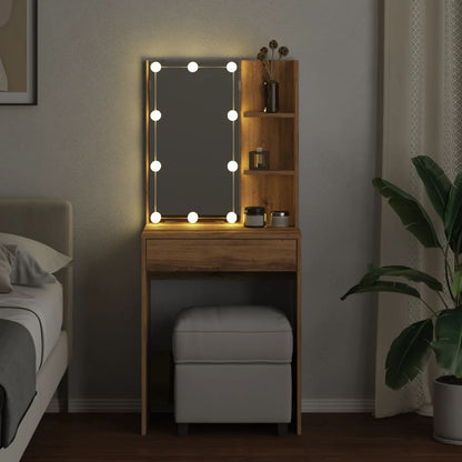 Toeletta con LED Rovere Artigianale 60x40x140 cm