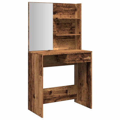 Toeletta con Specchio Legno Vecchio 74,5x40x141 cm