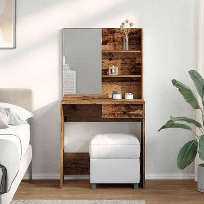 Toeletta con Specchio Legno Vecchio 74,5x40x141 cm