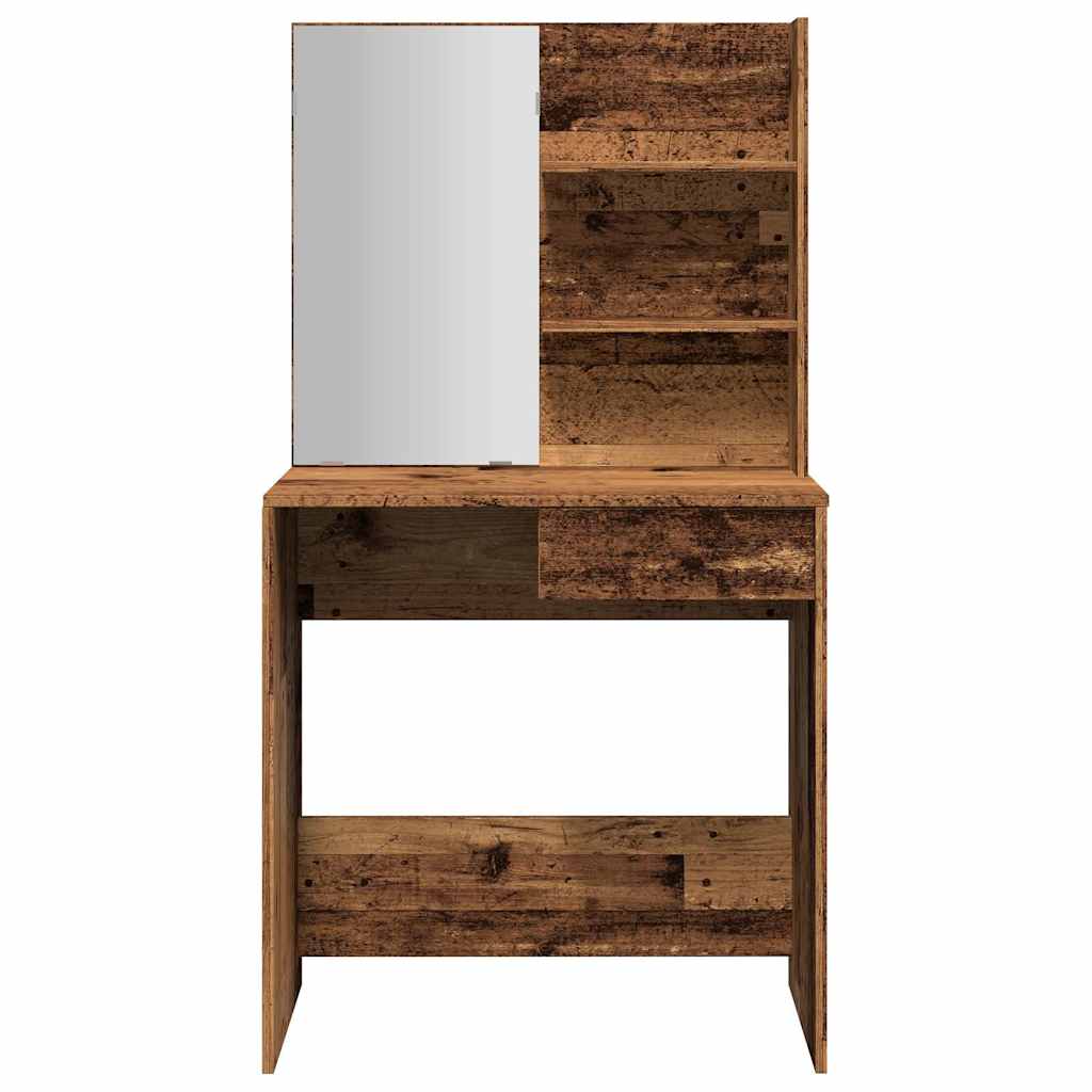 Toeletta con Specchio Legno Vecchio 74,5x40x141 cm