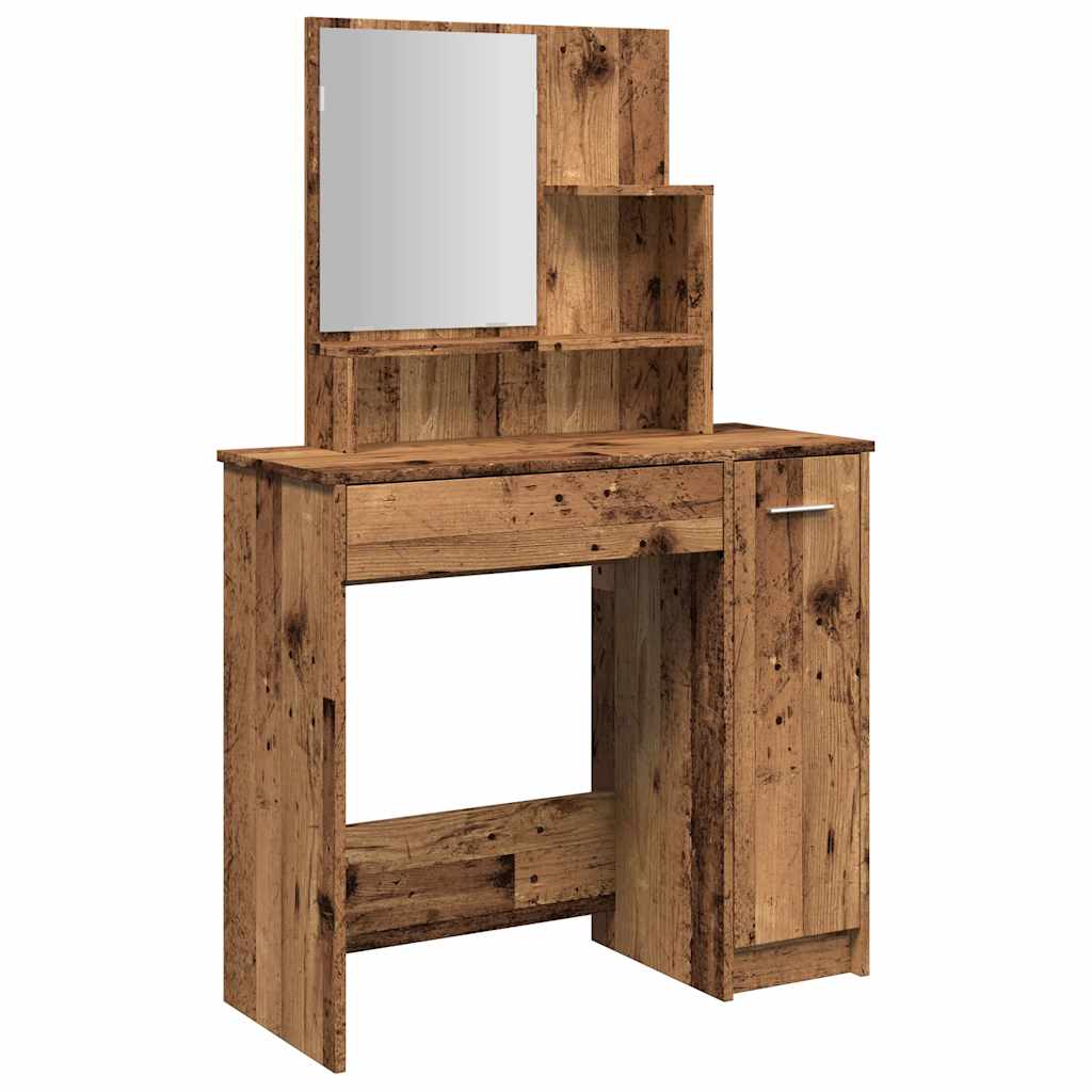 Toeletta con Specchio Legno Antico 86,5x35x136 cm