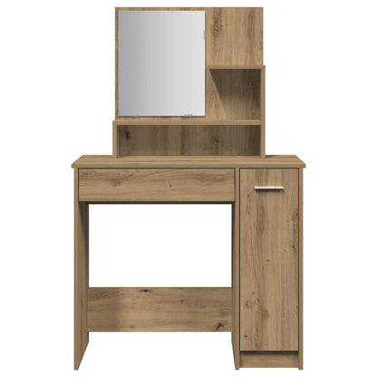 Toeletta con Specchio Rovere Artigianale 86,5x35x136 cm