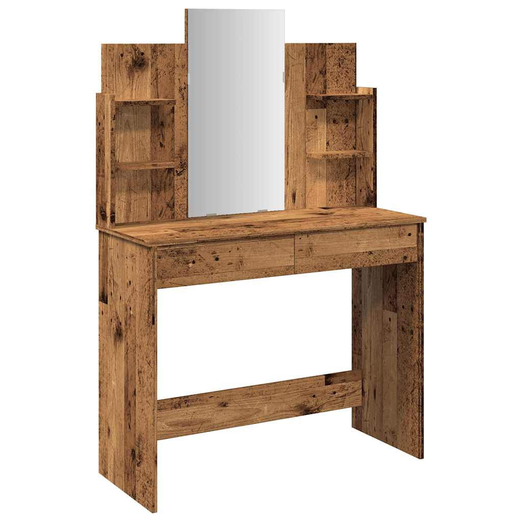 Toeletta con Specchio Legno Antico 96x39x142 cm
