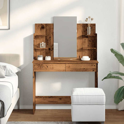 Toeletta con Specchio Legno Antico 96x39x142 cm