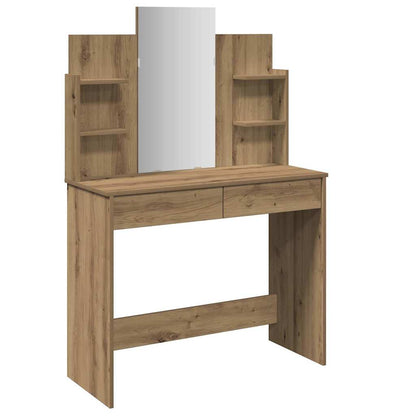 Toeletta con Specchio Rovere Artigianale 96x39x142 cm