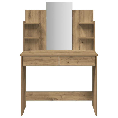Toeletta con Specchio Rovere Artigianale 96x39x142 cm