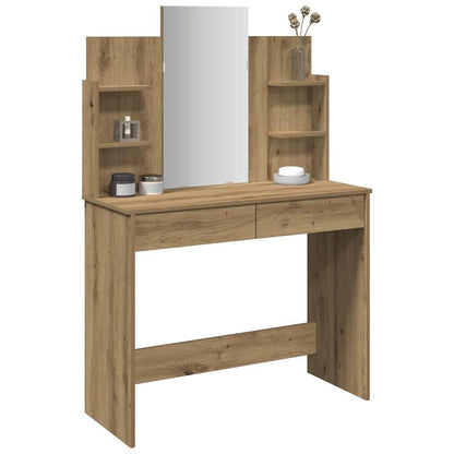 Toeletta con Specchio Rovere Artigianale 96x39x142 cm