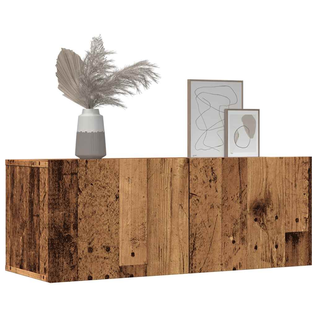 Mobili TV a Parete 2pz Legno Antico 80x30x30 cm