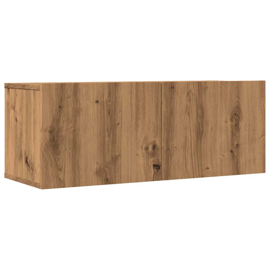 Mobili TV a Parete 2pz Rovere Artigianale 80x30x30 cm