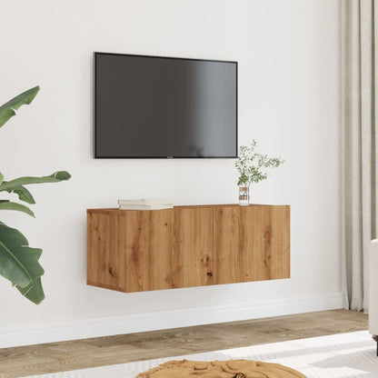 Mobili TV a Parete 2pz Rovere Artigianale 80x30x30 cm