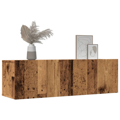Mobili TV a Parete 2pz Legno Antico 100x30x30 cm