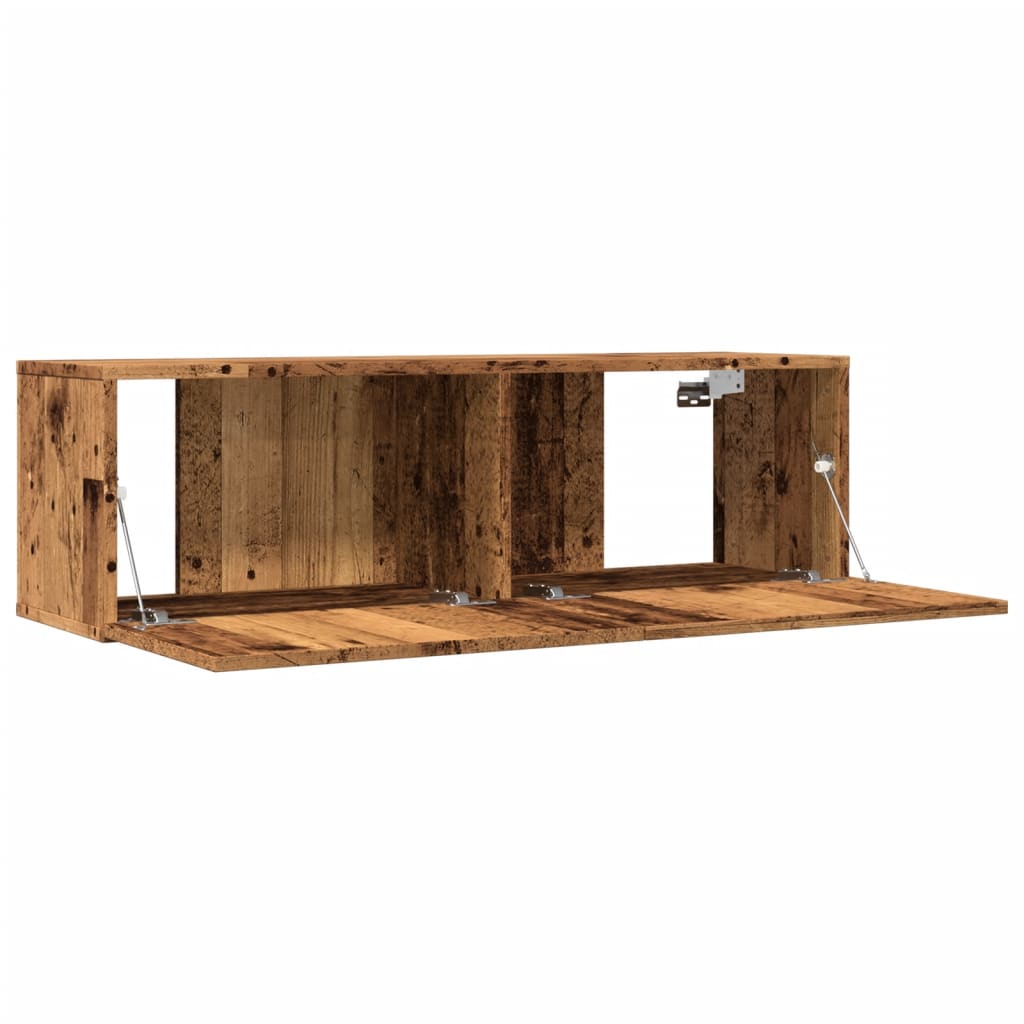 Mobili TV a Parete 2pz Legno Antico 100x30x30 cm
