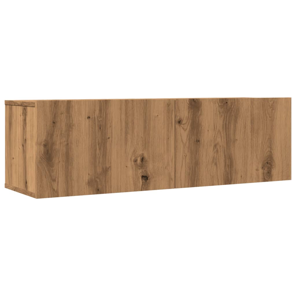 Mobili TV a Parete 2pz Rovere Artigianale 100x30x30 cm