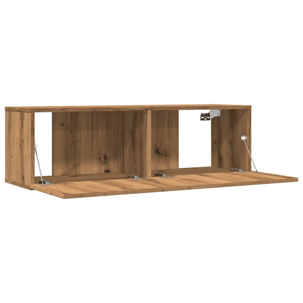 Mobili TV a Parete 2pz Rovere Artigianale 100x30x30 cm