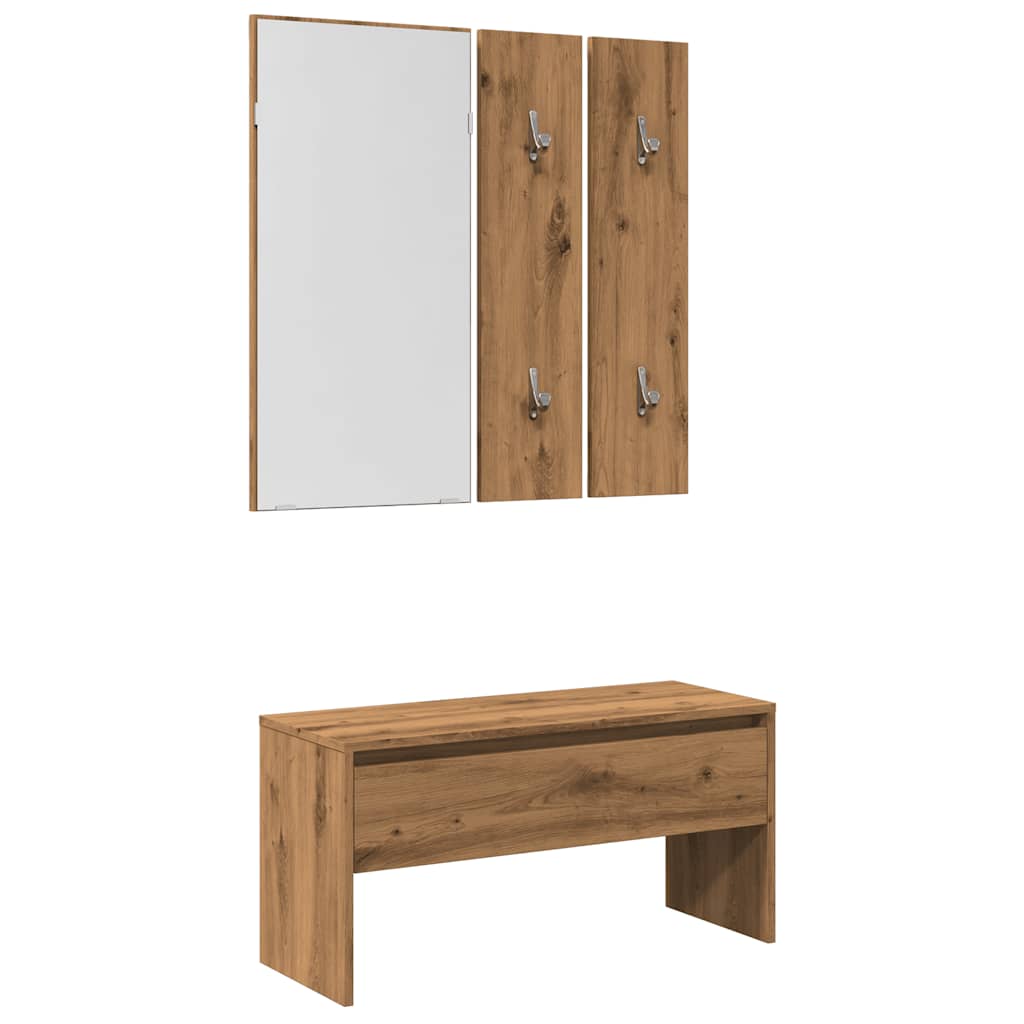 Set di Mobili da Corridoio Rovere Artigianale Legno Multistrato