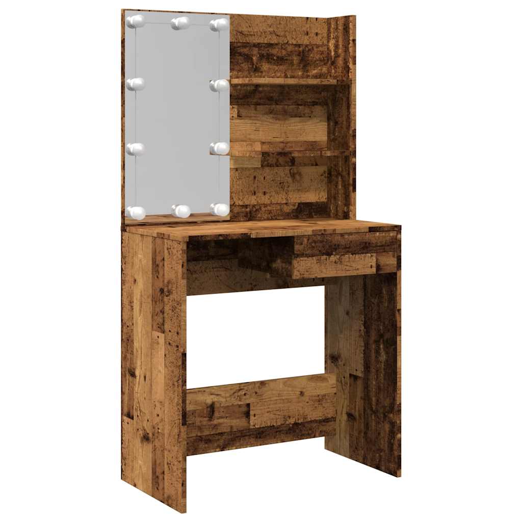 Toeletta con LED Legno Antico 74,5x40x141 cm