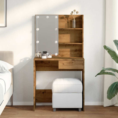 Toeletta con LED Rovere Artigianale 74,5x40x141 cm