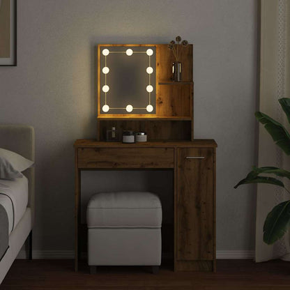 Toeletta con LED Rovere Artigianale 86,5x35x136 cm