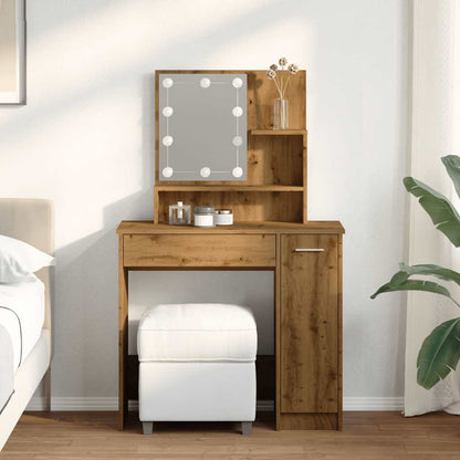 Toeletta con LED Rovere Artigianale 86,5x35x136 cm