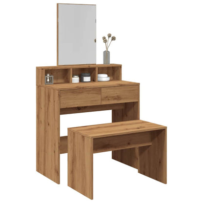 Sgabello da Toeletta Rovere Artigianale 70x35x45 cm Truciolato