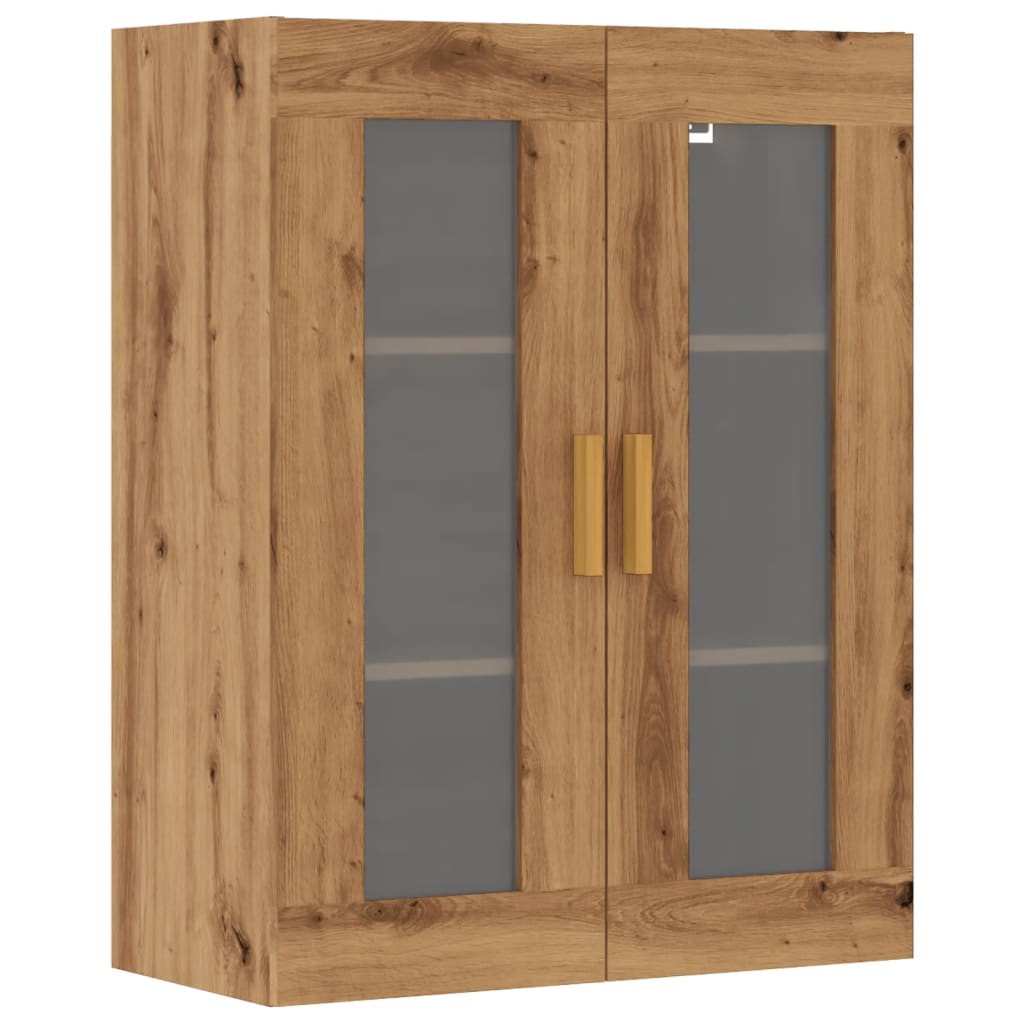 Armadietto Pensile a Parete Rovere Artigianale 69,5x34x90 cm