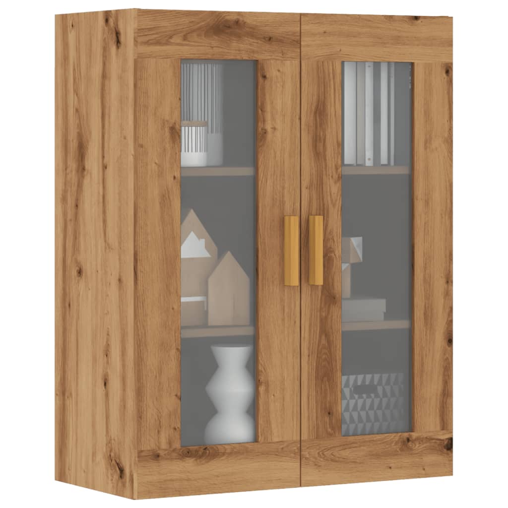 Armadietto Pensile a Parete Rovere Artigianale 69,5x34x90 cm