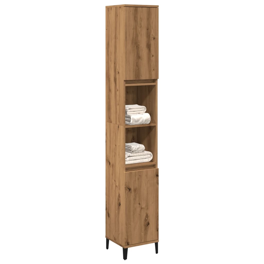 Armadietto Bagno Rovere 30x30x190 cm Legno Multistrato