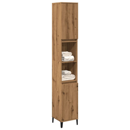 Armadietto Bagno Rovere 30x30x190 cm Legno Multistrato
