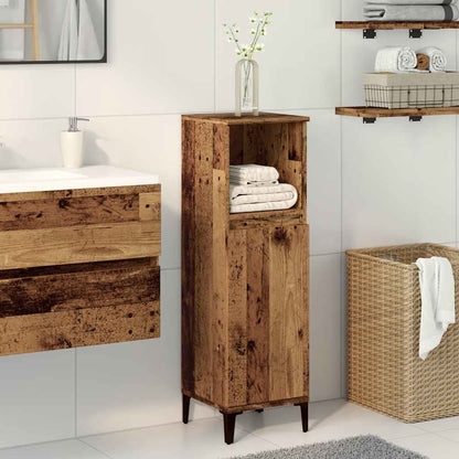 Armadietto da Bagno Legno Antico 30x30x100 cm in Truciolato