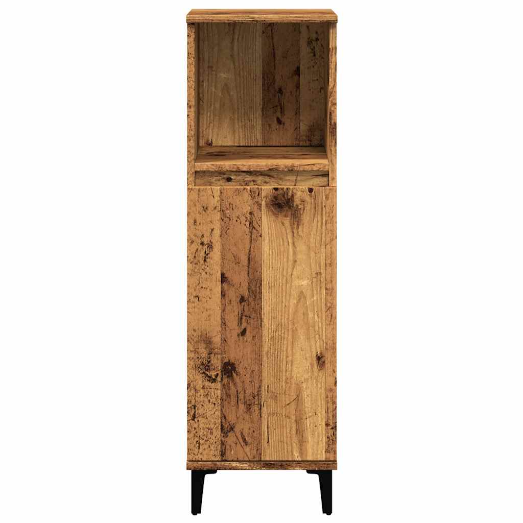 Armadietto da Bagno Legno Antico 30x30x100 cm in Truciolato