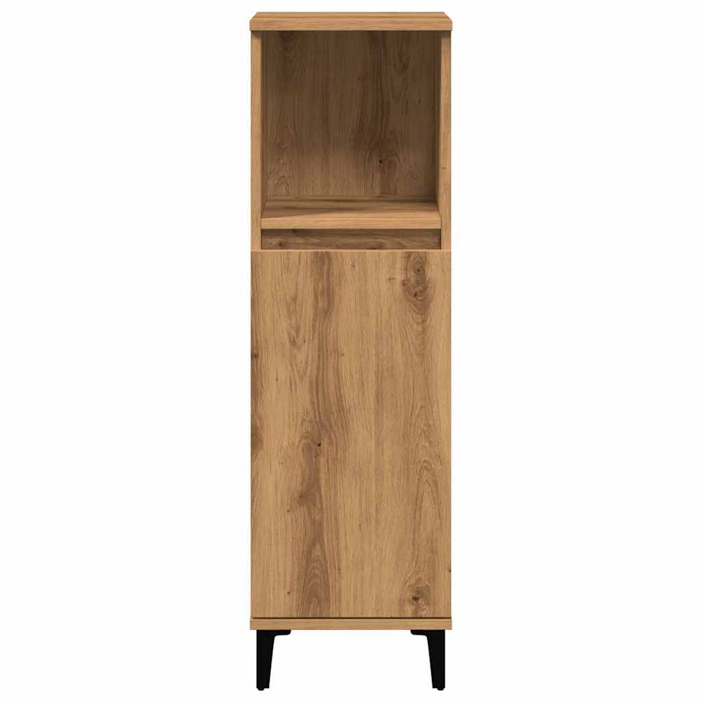 Armadietto da Bagno Rovere Artigianale 30x30x100 cm Truciolato