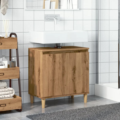 Mobile Lavabo Rovere Artigianale 58x33x60 cm Legno Multistrato