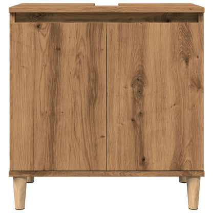 Mobile Lavabo Rovere Artigianale 58x33x60 cm Legno Multistrato