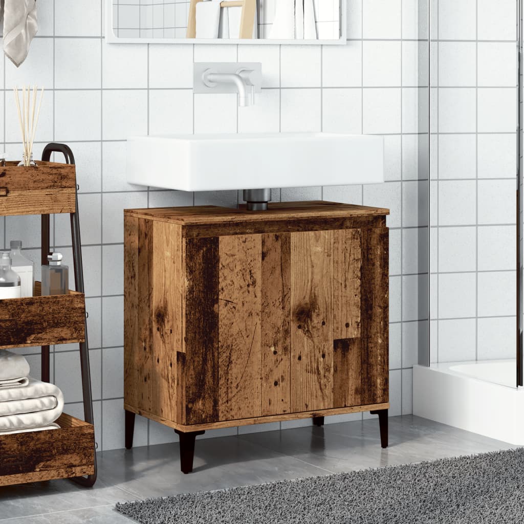 Mobile Lavabo Legno Antico 58x33x60 cm in Legno Multistrato