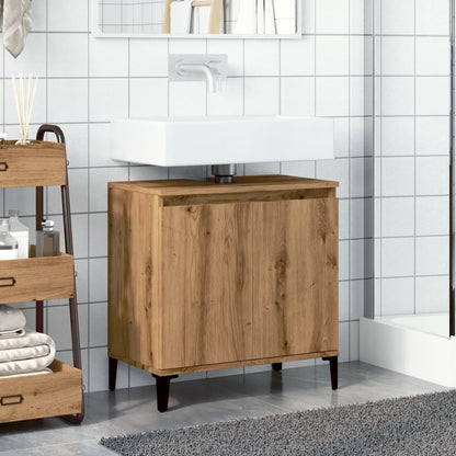 Mobile Lavabo Rovere Artigianale 58x33x60 cm Legno Multistrato