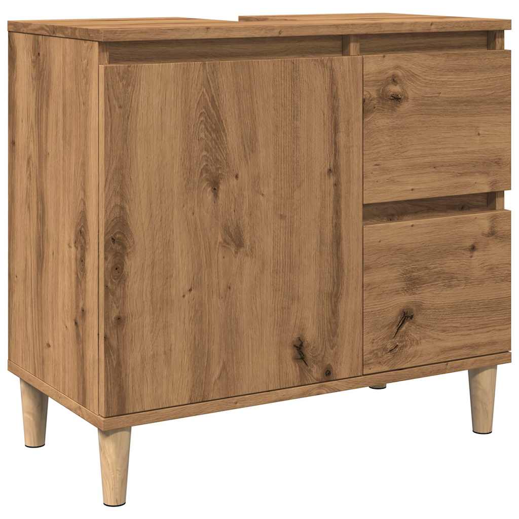 Mobile Sottolavabo Rovere Artigianale 65x33x60 cm in Truciolato